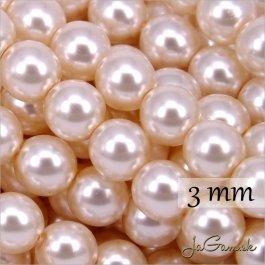 Voskované perly 3mm krémová 70054, 155ks (34_70054vb3)